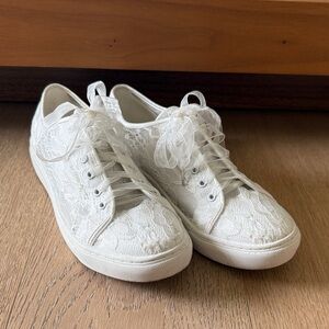 White Lace Women's Bridal Sneakers